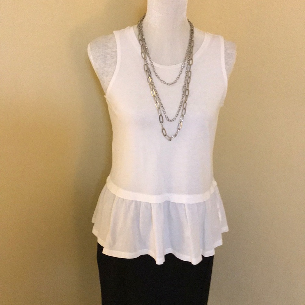 Old Navy white cotton peplum tee